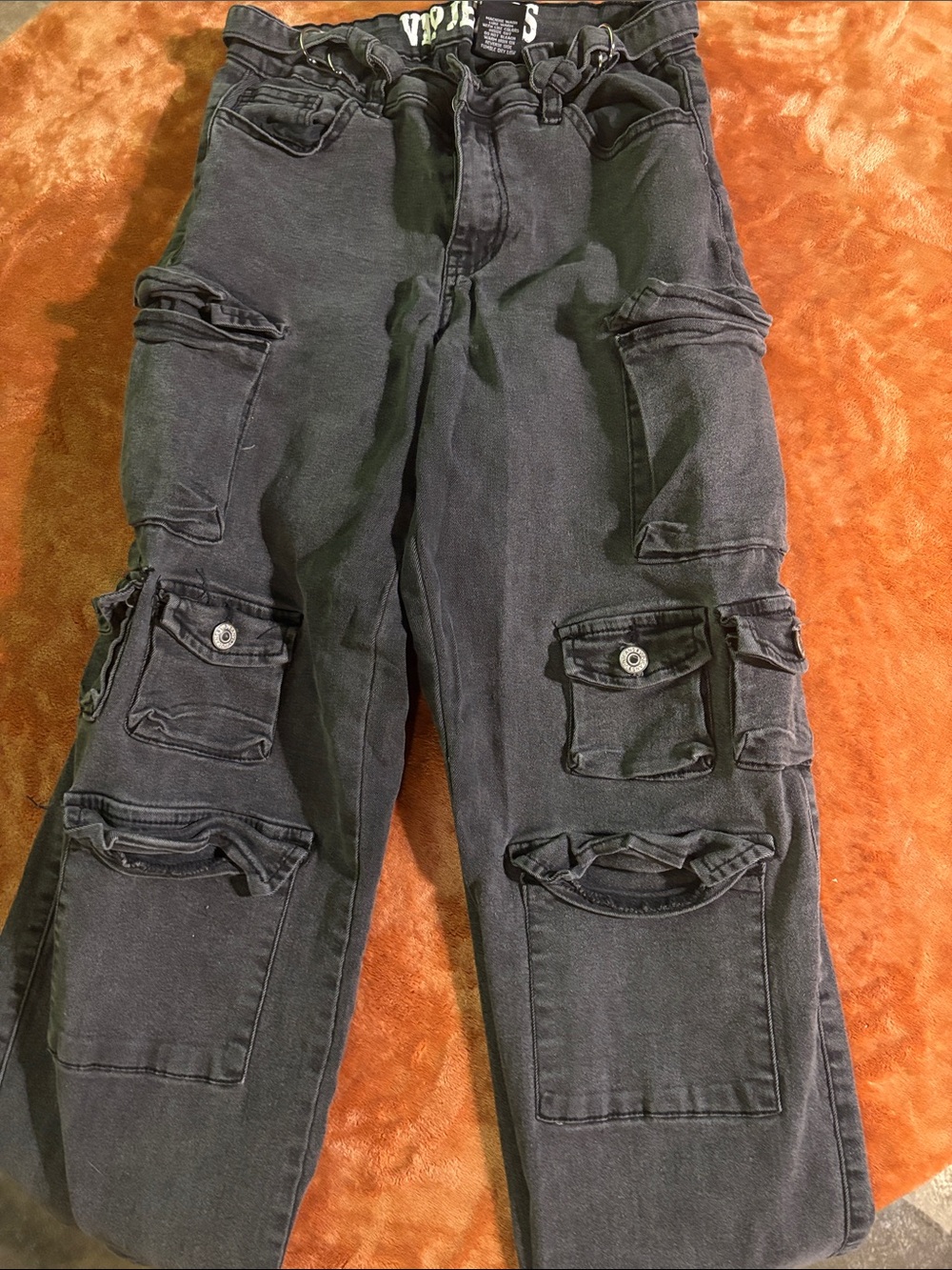 Black Cargo Pocket Utility Pants